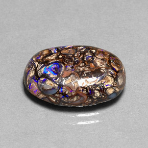 8.36 ct Multicolor Boulder Opal Stone, Natural Boulder Opal in Oval Cabochon Shape for Sale