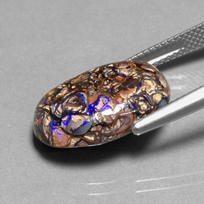 Boulder Opal Gemstone in 17.5 x 12.4 mm Size for Sale, Boulder Opal Stone in Multicolor Color