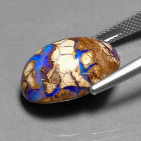 Boulder Opal Gemstone in 18 x 13 mm (calibrated) Size for Sale, Boulder Opal Stone in Multicolor Color