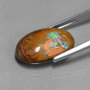 Boulder Opal Gemstone in 18.6 x 11.9 mm Size for Sale, Boulder Opal Stone in Multicolor Color