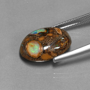 Boulder Opal Gemstone in 16 x 12 mm (calibrated) Size for Sale, Boulder Opal Stone in Multicolor Color