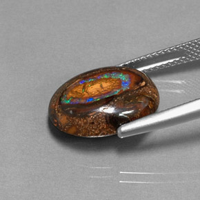 Boulder Opal Gemstone in 15 x 12.2 mm Size for Sale, Boulder Opal Stone in Multicolor Color