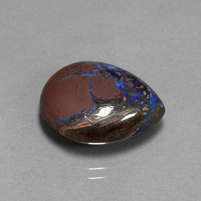 10.37 ct Multicolor Boulder Opal Gemstone, Boulder Opal Gem in Pear Cabochon Shape for Sale.