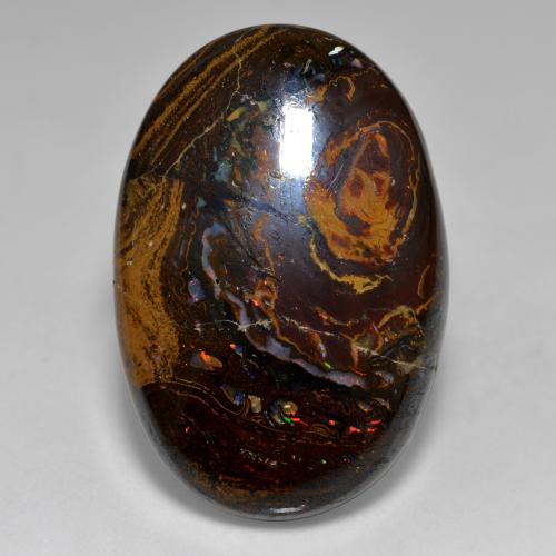 Mehrfarbig Boulder-Opal Edelstein - 33.4ct Oval Cabochon (ID: 300450)