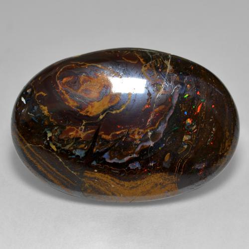 33.36 ct Multicolor Boulder Opal Stone, Natural Boulder Opal in Oval Cabochon Shape for Sale