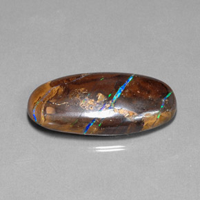 18.40 ct Multicolor Boulder Opal Stone, Natural Boulder Opal in Oval Cabochon Shape for Sale