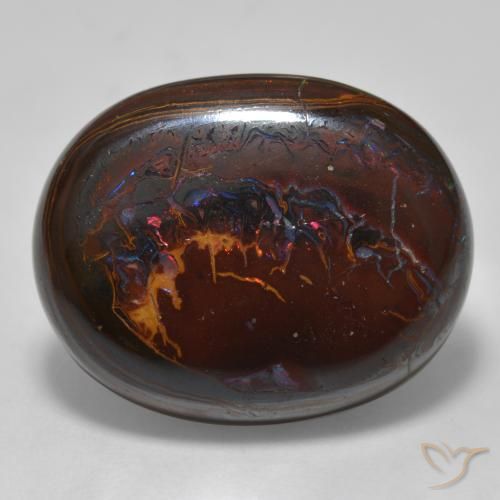 28.58 ct Multicolor Boulder Opal Stone, Natural Boulder Opal in Oval Cabochon Shape for Sale