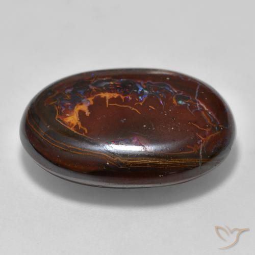 Boulder Opal Gemstone in 23.1 x 18.5 mm Size for Sale, Boulder Opal Stone in Multicolor Color