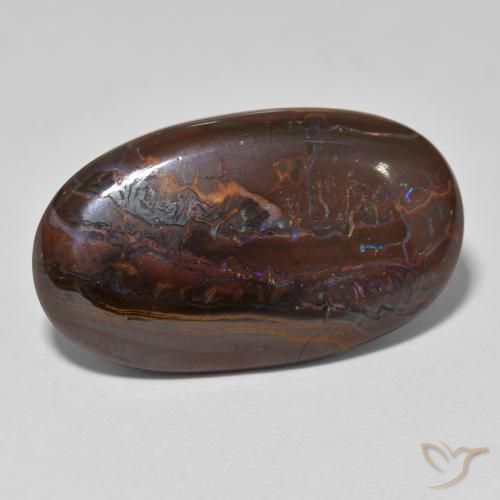 20.92 ct Multicolor Boulder Opal Stone, Natural Boulder Opal in Oval Cabochon Shape for Sale