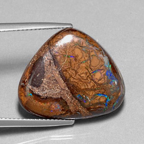 16.78 ct Multicolor Boulder Opal Stone, Natural Boulder Opal in Trillion Cabochon Shape for Sale