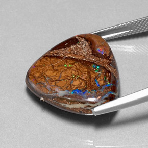 Boulder Opal Gemstone in 21.3 x 18.2 mm Size for Sale, Boulder Opal Stone in Multicolor Color