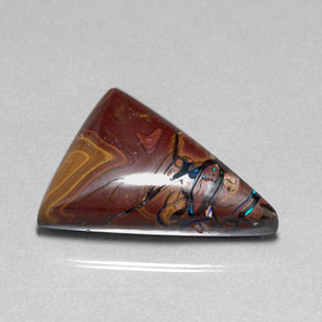 34.01 ct Multicolor Boulder Opal Stone, Natural Boulder Opal in Trillion Cabochon Shape for Sale