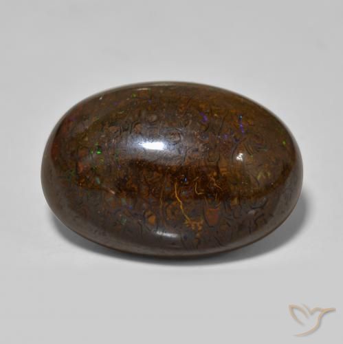 23.34 ct Multicolor Boulder Opal Stone, Natural Boulder Opal in Oval Cabochon Shape for Sale