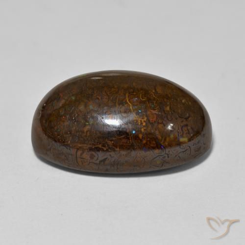 Boulder Opal Gemstone in 20.8 x 14 mm Size for Sale, Boulder Opal Stone in Multicolor Color