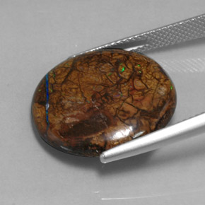 Boulder Opal Gemstone in 19.4 mm Size for Sale, Boulder Opal Stone in Multicolor Color