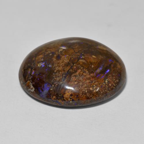 Boulder Opal Gemstone in 21.3 mm Size for Sale, Boulder Opal Stone in Multicolor Color