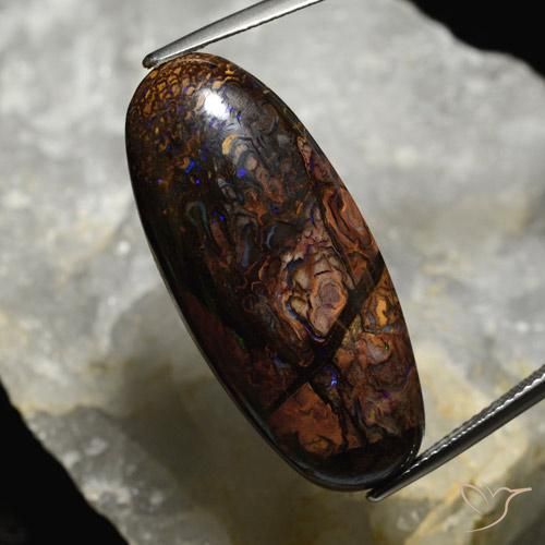 32.39ct Natural Multicolor Boulder Opal, Oval, Opaque