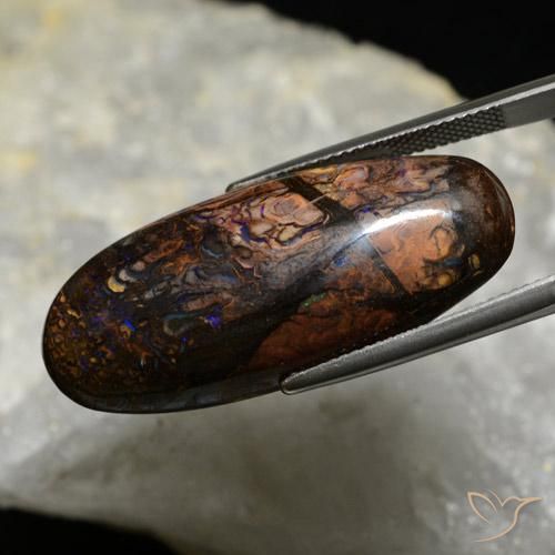Boulder Opal Gemstone in 33.7 x 15 mm Size for Sale, Boulder Opal Stone in Multicolor Color