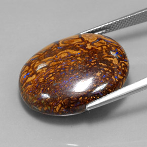 Boulder Opal Gemstone in 23.4 x 19.6 mm Size for Sale, Boulder Opal Stone in Multicolor Color