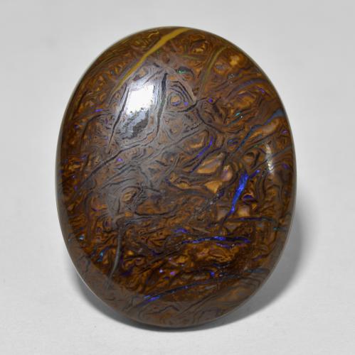 Mehrfarbig Boulder-Opal Edelstein - 22.2ct Oval Cabochon (ID: 302926)