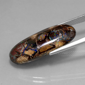 Boulder Opal Gemstone in 29.3 x 13.2 mm Size for Sale, Boulder Opal Stone in Multicolor Color