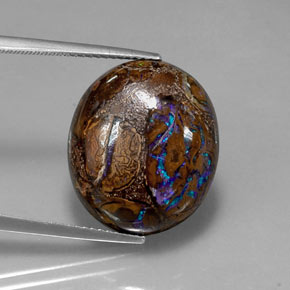 19.97 ct Multicolor Boulder Opal Stone, Natural Boulder Opal in Oval Cabochon Shape for Sale