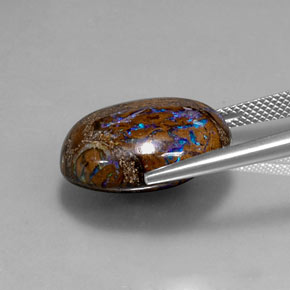 Boulder Opal Gemstone in 19.1 x 16.3 mm Size for Sale, Boulder Opal Stone in Multicolor Color