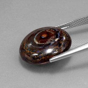 Boulder Opal Gemstone in 17.8 mm Size for Sale, Boulder Opal Stone in Multicolor Color