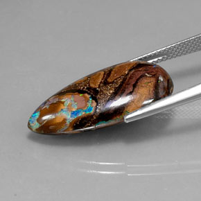 Boulder Opal Gemstone in 24.3 x 12.8 mm Size for Sale, Boulder Opal Stone in Multicolor Color