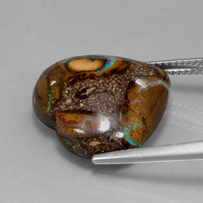 Boulder Opal Gemstone in 18.4 x 17.6 mm Size for Sale, Boulder Opal Stone in Multicolor Color