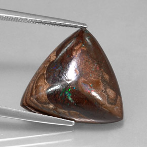 13.66 ct Multicolor Boulder Opal Stone, Natural Boulder Opal in Trillion Cabochon Shape for Sale