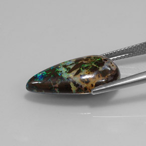 Boulder Opal Gemstone in 19.4 x 10.9 mm Size for Sale, Boulder Opal Stone in Multicolor Color