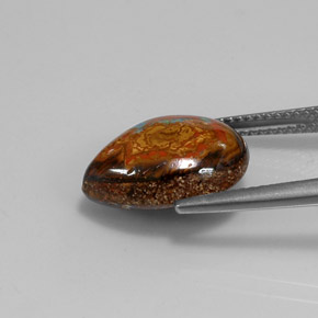 Boulder Opal Gemstone in 15 x 12.1 mm Size for Sale, Boulder Opal Stone in Multicolor Color