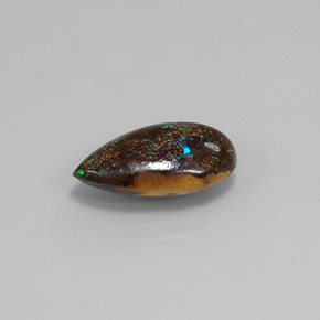 4.03 ct Multicolor Boulder Opal Stone, Natural Boulder Opal in Pear Cabochon Shape for Sale