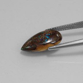 Boulder Opal Gemstone in 15.6 x 9.1 mm Size for Sale, Boulder Opal Stone in Multicolor Color