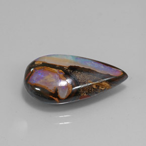 10.99 ct Multicolor Boulder Opal Stone, Natural Boulder Opal in Pear Cabochon Shape for Sale