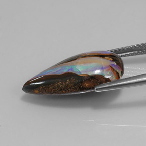 Boulder Opal Gemstone in 21.2 x 12.8 mm Size for Sale, Boulder Opal Stone in Multicolor Color