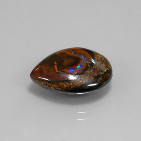 10.14 ct Multicolor Boulder Opal Stone, Natural Boulder Opal in Pear Cabochon Shape for Sale