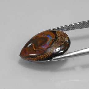 Boulder Opal Gemstone in 18 x 13 mm (calibrated) Size for Sale, Boulder Opal Stone in Multicolor Color