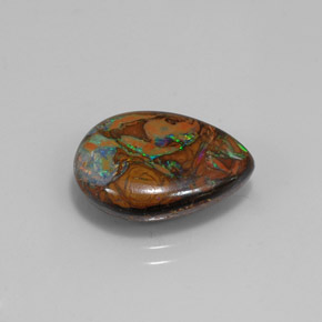 8.30 ct Multicolor Boulder Opal Stone, Natural Boulder Opal in Pear Cabochon Shape for Sale