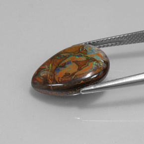 Boulder Opal Gemstone in 16.6 x 13.1 mm Size for Sale, Boulder Opal Stone in Multicolor Color