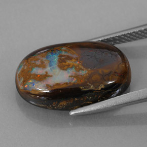Boulder Opal Gemstone in 16.6 x 10.9 mm Size for Sale, Boulder Opal Stone in Multicolor Color