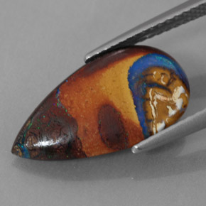 Boulder Opal Gemstone in 17.3 x 9.6 mm Size for Sale, Boulder Opal Stone in Multicolor Color