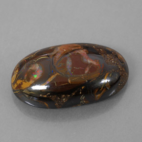 7.50 ct Multicolor Boulder Opal Stone, Natural Boulder Opal in Oval Cabochon Shape for Sale