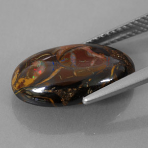 Boulder Opal Gemstone in 16.6 x 10.1 mm Size for Sale, Boulder Opal Stone in Multicolor Color