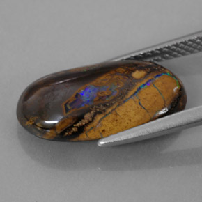 Boulder Opal Gemstone in 16.7 x 9.3 mm Size for Sale, Boulder Opal Stone in Multicolor Color