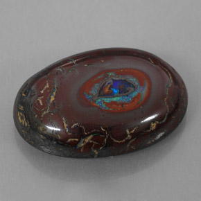 12.70 ct Multicolor Boulder Opal Stone, Natural Boulder Opal in Oval Cabochon Shape for Sale