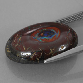 Boulder Opal Gemstone in 18.9 x 13.4 mm Size for Sale, Boulder Opal Stone in Multicolor Color