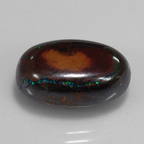 9.49 ct Multicolor Boulder Opal Gemstone, Boulder Opal Gem in Oval Cabochon Shape for Sale.
