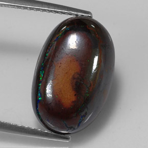 9.49 ct Multicolor Boulder Opal Stone, Natural Boulder Opal in Oval Cabochon Shape for Sale